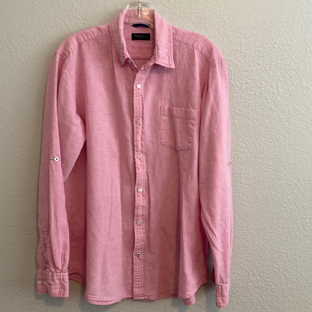 Pink button down shirt